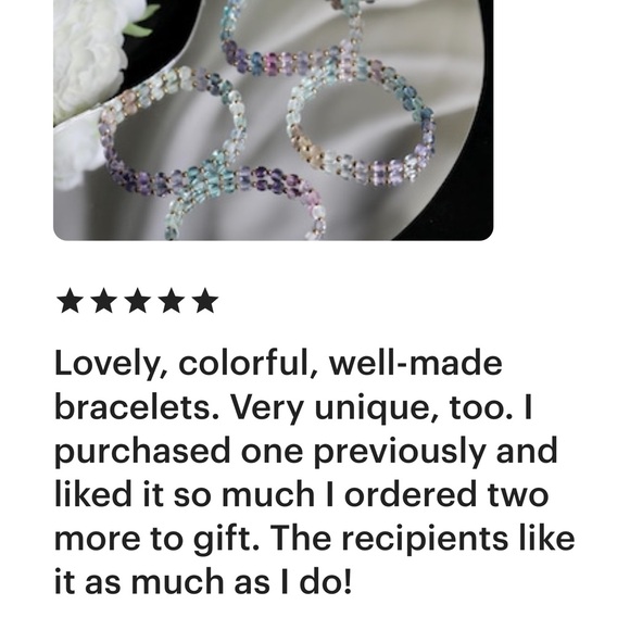 18K Gold Plated Minimalist Rainbow Fluorite Bracelet - Picture 4 of 11